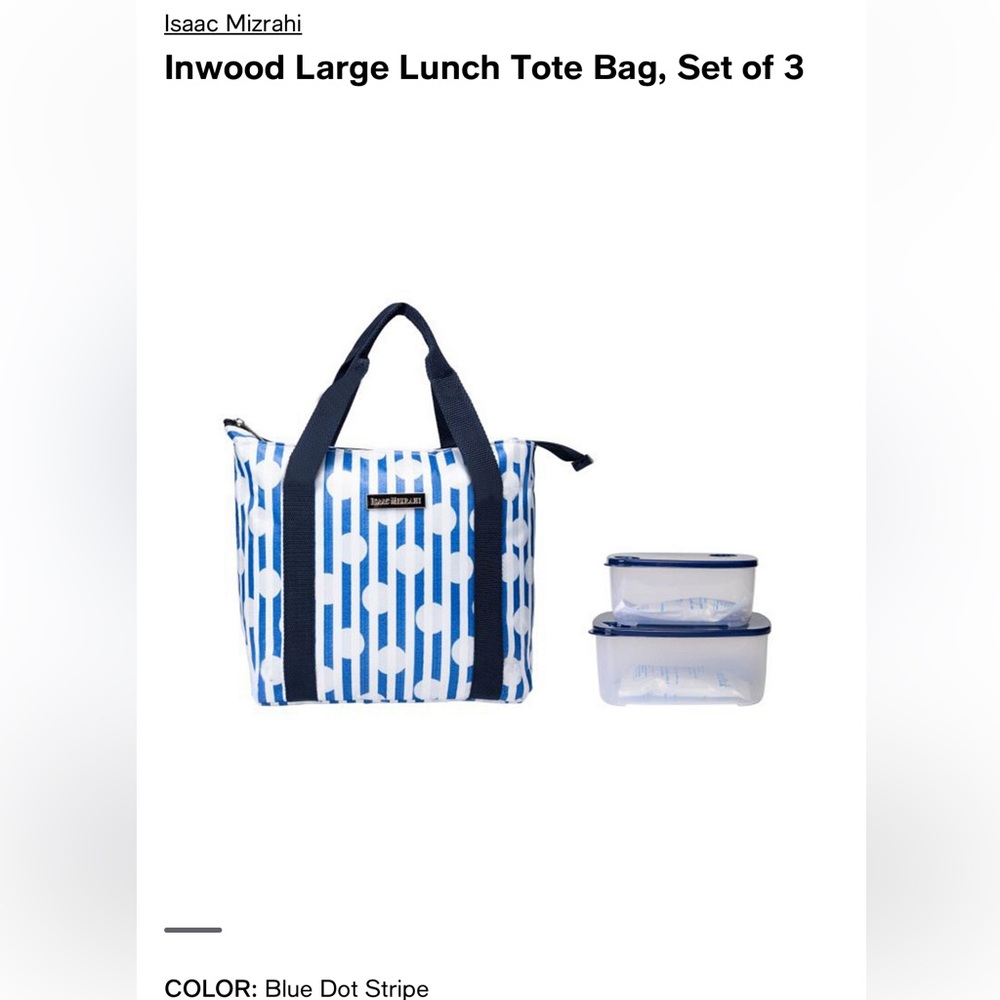 🌟New Isaac Mizhari Large Lunch Tote Bag+Containers 🌟